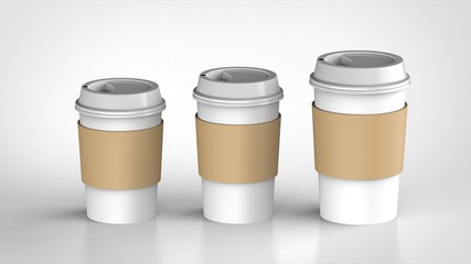 コーヒーカップ　3サイズ　ロゴなしスリーブ