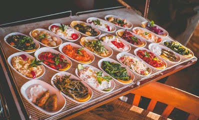 Showcase with a variety of Turkish snacks 1