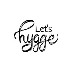 Hygge hand drawn lettering for hygge lifestyle poster, banner, logo, icon, greeting card, promo. Danish happieness, vector illustration, modern calligraphy. Danish living concept