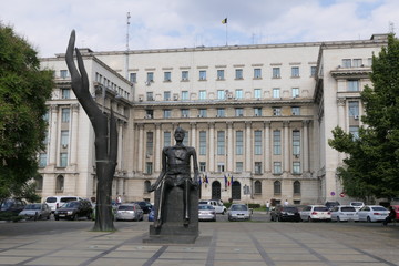 Iuliu Maniu Statue at Revolution Square Bucharest, Romania