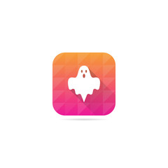 Modern Ghost Icon With Long Shadow