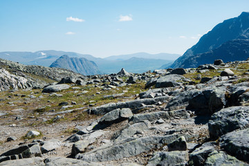 beautiful Besseggen ridge in Jotunheimen National Park, Norway
