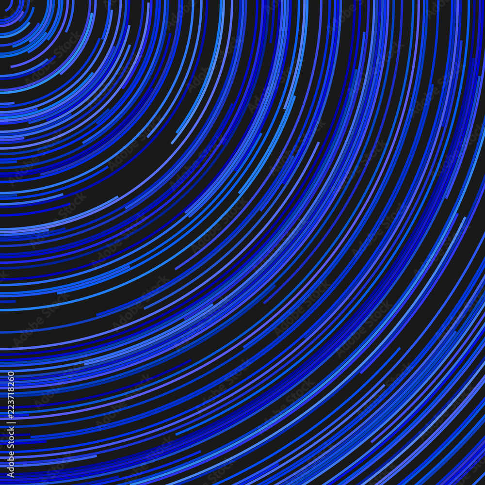Poster blue round abstract background - vector design from concentric curved stripes