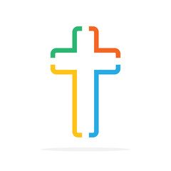 Fototapeta premium Christian cross icon. Vector illustration.