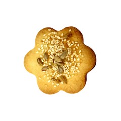 Butter cookies isolated on white background. Homemade shortbread cookie.