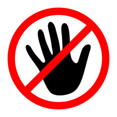 Stop Hand Symbol. Vector illustration.