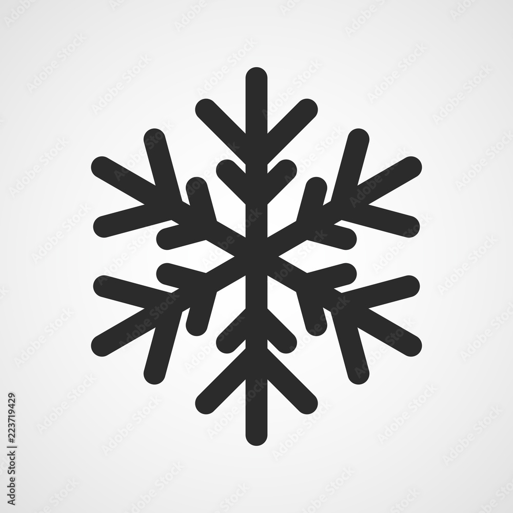 Wall mural Snowflake flat icon. Vector illustration.