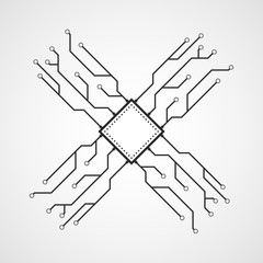CPU flat icon. Vector illustration.