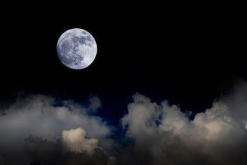 Plakat big moon background night sky no photo by nasa