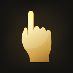 Obraz premium Gold hand icon. Vector illustration.