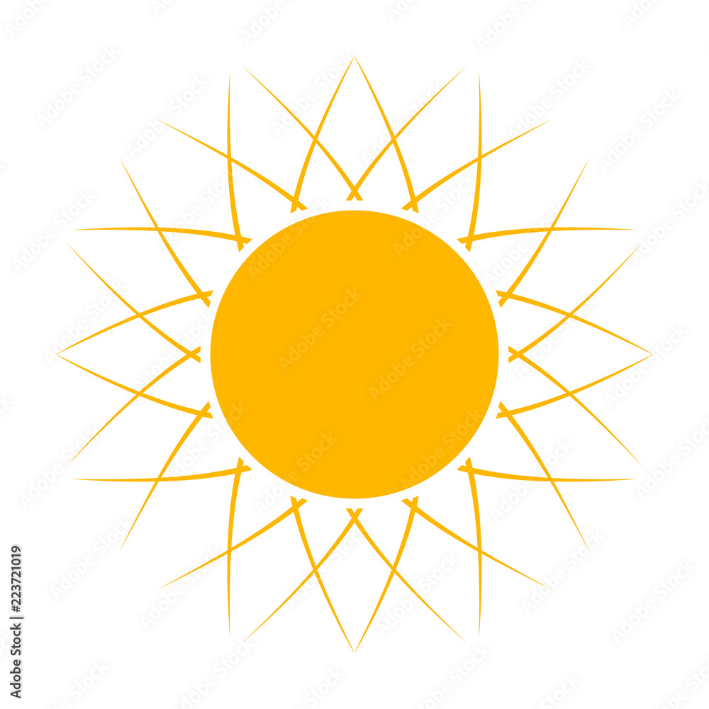 Poster yellow sun icon. vector illustration