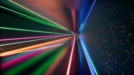 Abstract futuristic tunnel with neon light.