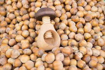Fresh vegetables on stands of market in autumn