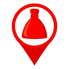 Colorful cartoon xmas presents location marker