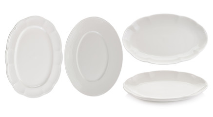 white plate isolated on white background.