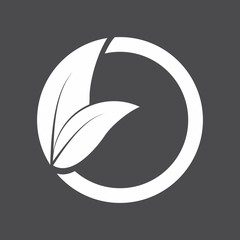 Circle with Leaf logo design