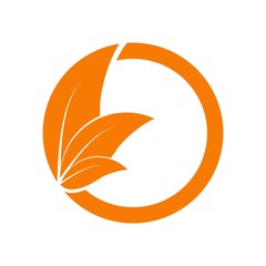Circle with Leaf logo design