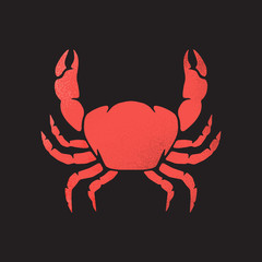 Colorful red crab, vector illustration