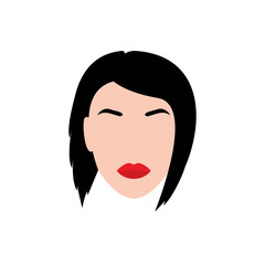 Vector illustration of women face, isolated on white background