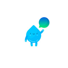 Cute water drop character 