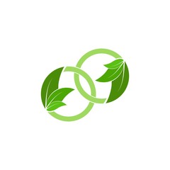 two circle with leaf logo