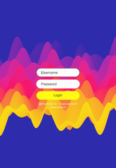 Login user interface. Modern screen design for mobile app and web design. Gradient background. Website element. Vector illustration.
