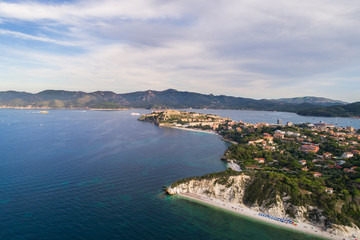 Naklejka na ściany i meble Elba Island, panoramic view of Portoferraio and beach of Capobianco