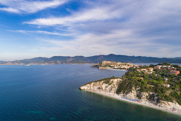 Fototapeta na wymiar Beach of Capo Bianco, Elba island in Italy