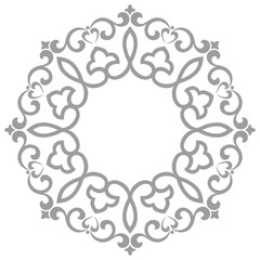 Decorative frame Elegant vector element for design in Eastern style, place for text. Floral grey border. Lace illustration for invitations and greeting cards