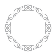 Decorative frame Elegant vector element for design in Eastern style, place for text. Floral grey border. Lace illustration for invitations and greeting cards