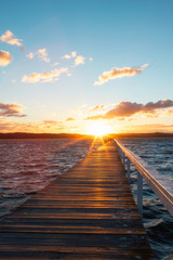 Fototapeta na wymiar Sunset light at Long Jetty, NSW, Australia.