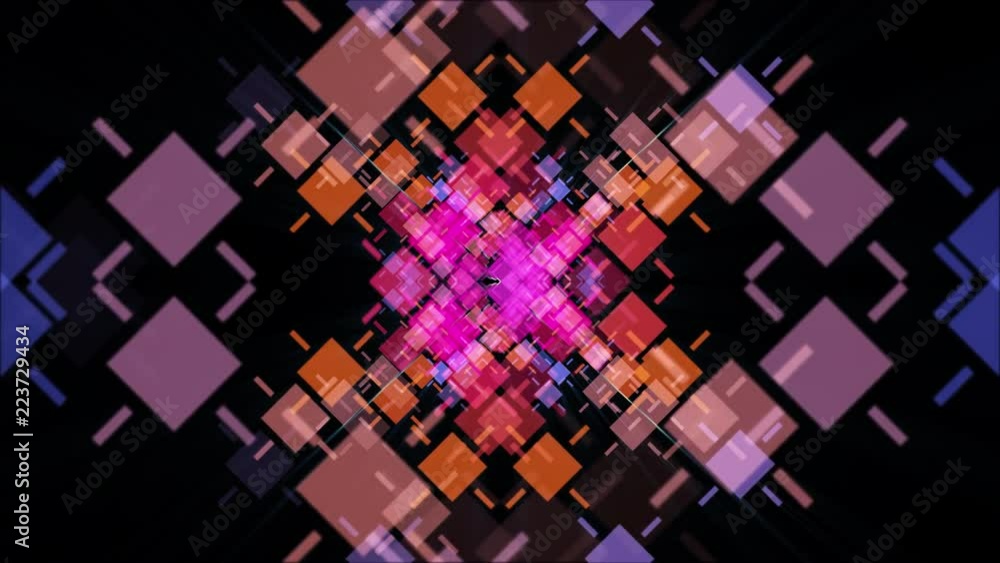 Poster Modern Target Point Kaleidoscope Rotating Particle Form Background