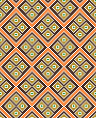 Seamless striped pattern. Ethnic and tribal motifs. Vintage print, grunge texture.Simple ornament. Handmade. Orange, green, gray and white colors. Vector illustration