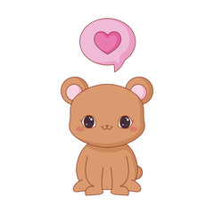 cute baby bear speech bubble love