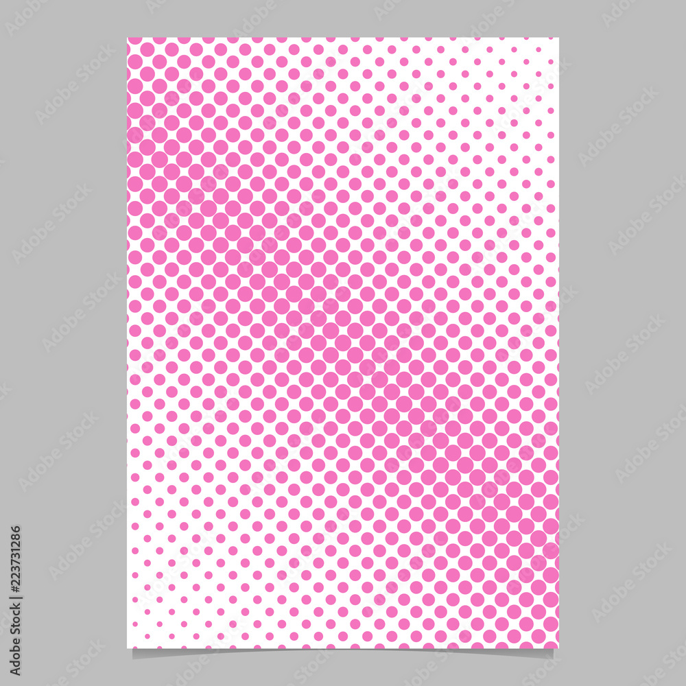 Poster halftone circle pattern background brochure template - vector design with diagonal dots