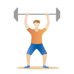 Fototapeta na wymiar strong man powerlifting. Weight lifter athlete Vector illustration