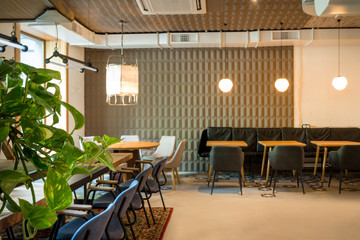 Stylish morden loft interior. Loft cafe