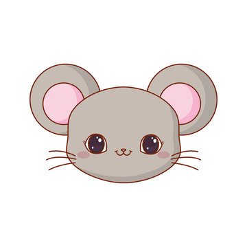 cute face mouse cartoon animal