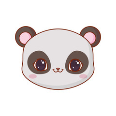 cute face panda cartoon animal