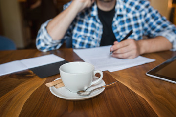 freelancer at work. No face