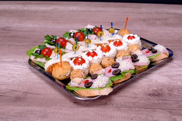 Food Catering bread sandwich meat tomato