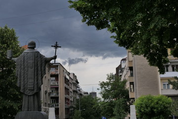 View of the Saint Sava Monument in the direction of Svetog Save street Belgrade, Serbia