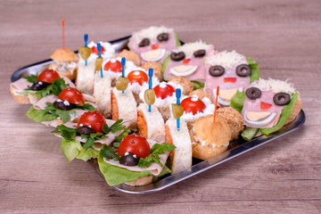 Food Catering bread sandwich meat tomato