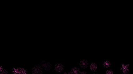 Abstract background with a variety of colorful snowflakes. Big and small.