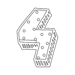 decorative four number font dotted