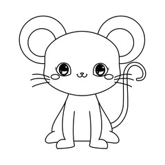 cute mouse baby sitting cartoon