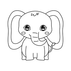 cute elephant baby sitting cartoon