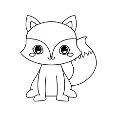 cute fox cartoon animal wildlife