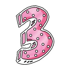 decorative three number font dotted