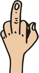 middle finger cartoon